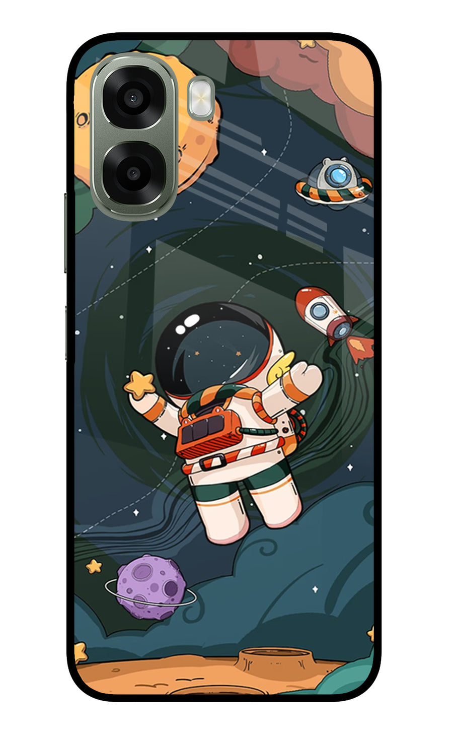Cartoon Astronaut Oppo A6x 5G Back Cover, Metal case