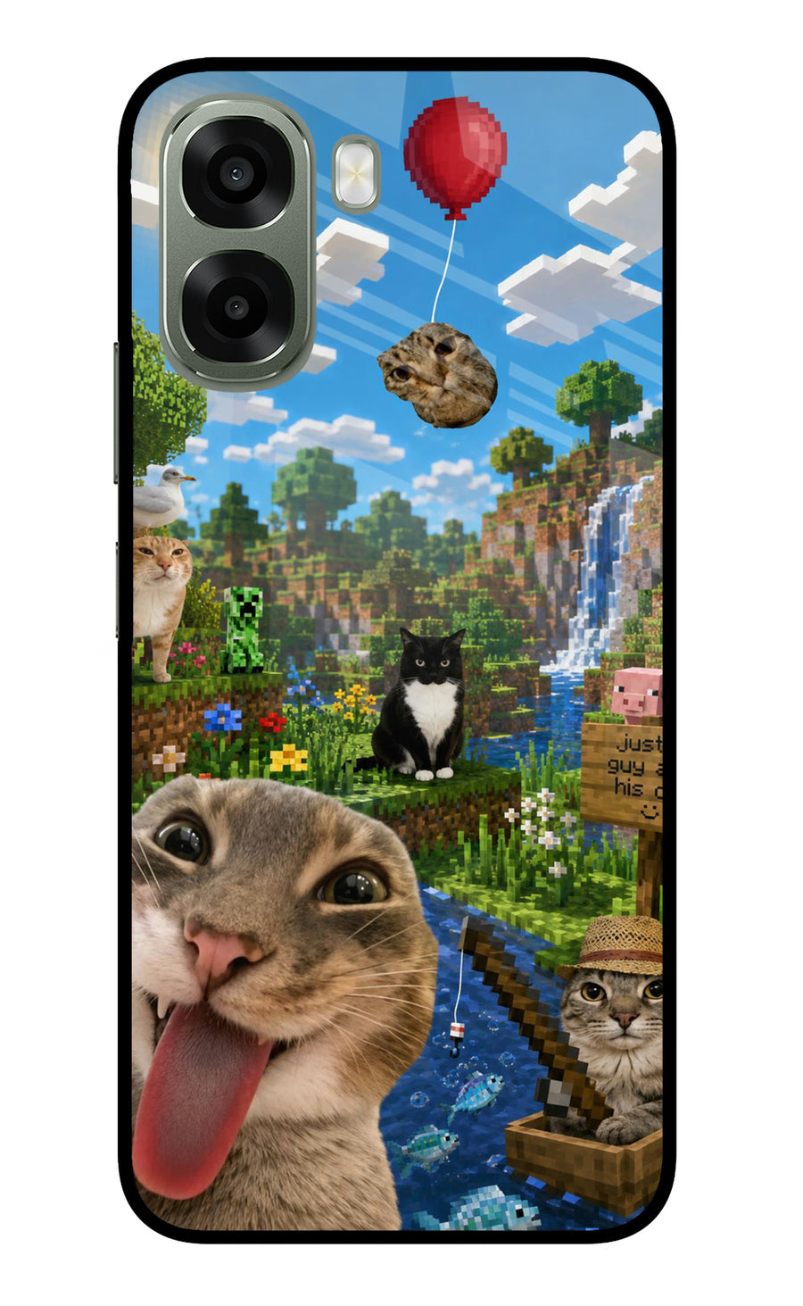 Minecraft Cat Chaos Oppo A6x 5G Back Cover, Metal case