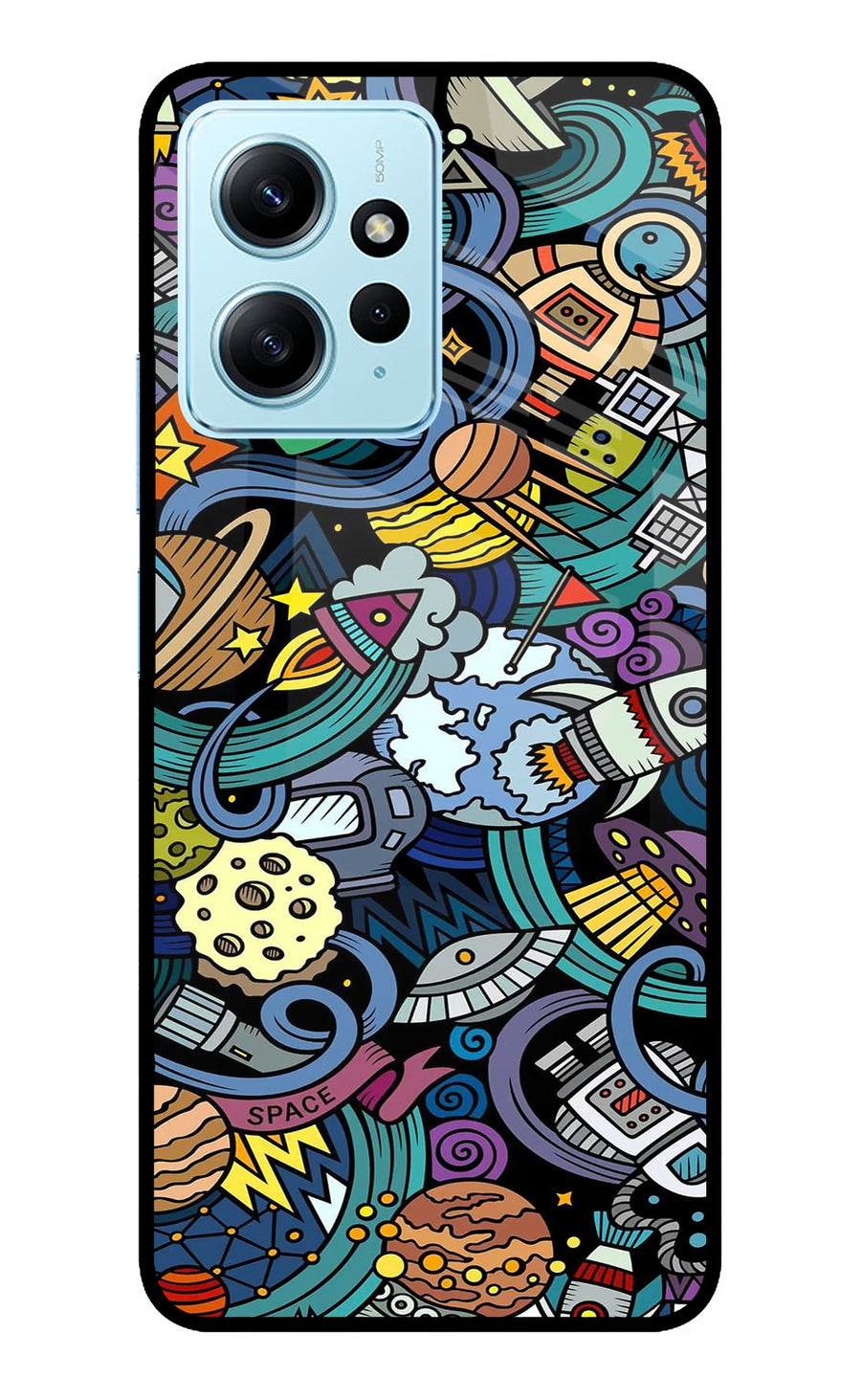 Space Abstract Redmi Note 12 4G Back Cover, Metal case