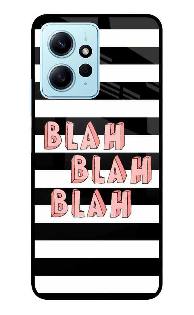 Blah Blah Blah Redmi Note 12 4G Metal Case Back Cover by Casekaro