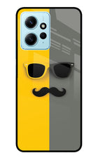 Sunglasses with Mustache Redmi Note 12 4G Metal Case Back Cover by Casekaro
