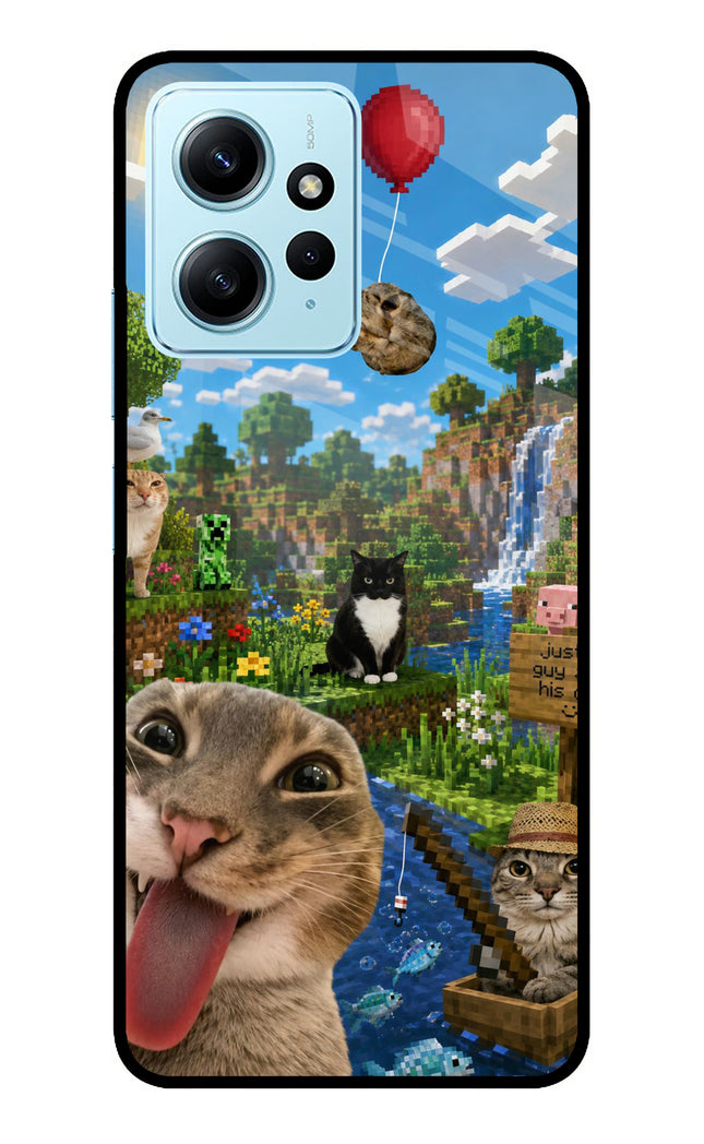 Minecraft Cat Chaos Redmi Note 12 4G Metal Case Back Cover by Casekaro