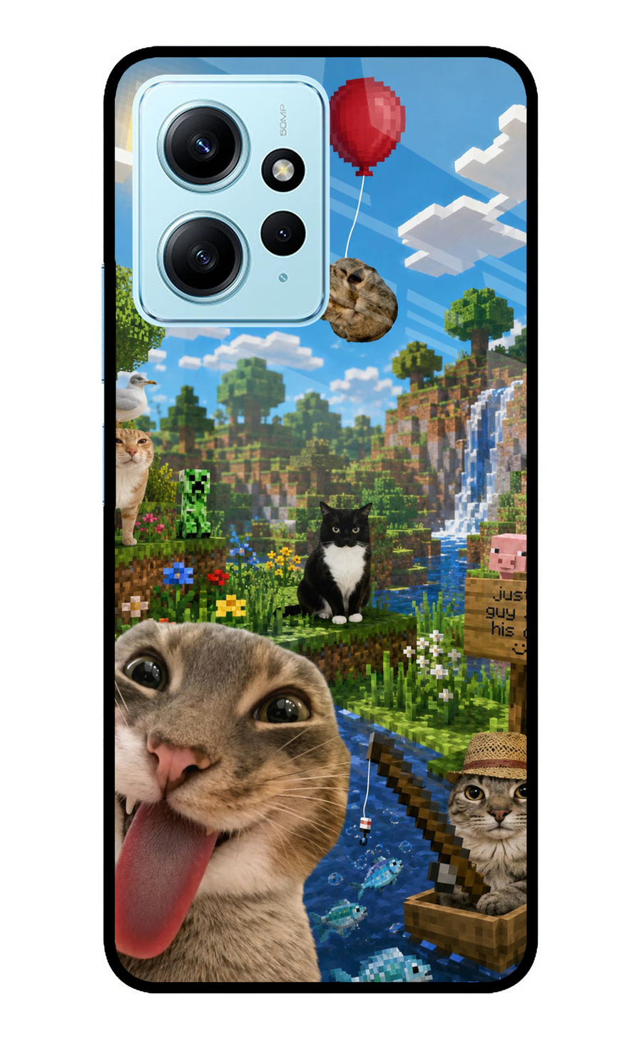 Minecraft Cat Chaos Redmi Note 12 4G Back Cover, Metal case