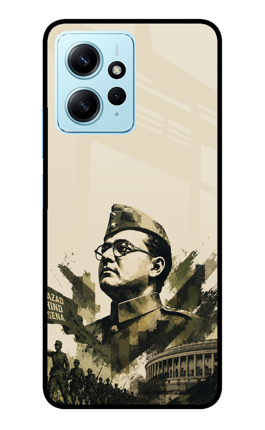 Netaji Rising Redmi Note 12 4G Back Cover, Metal case
