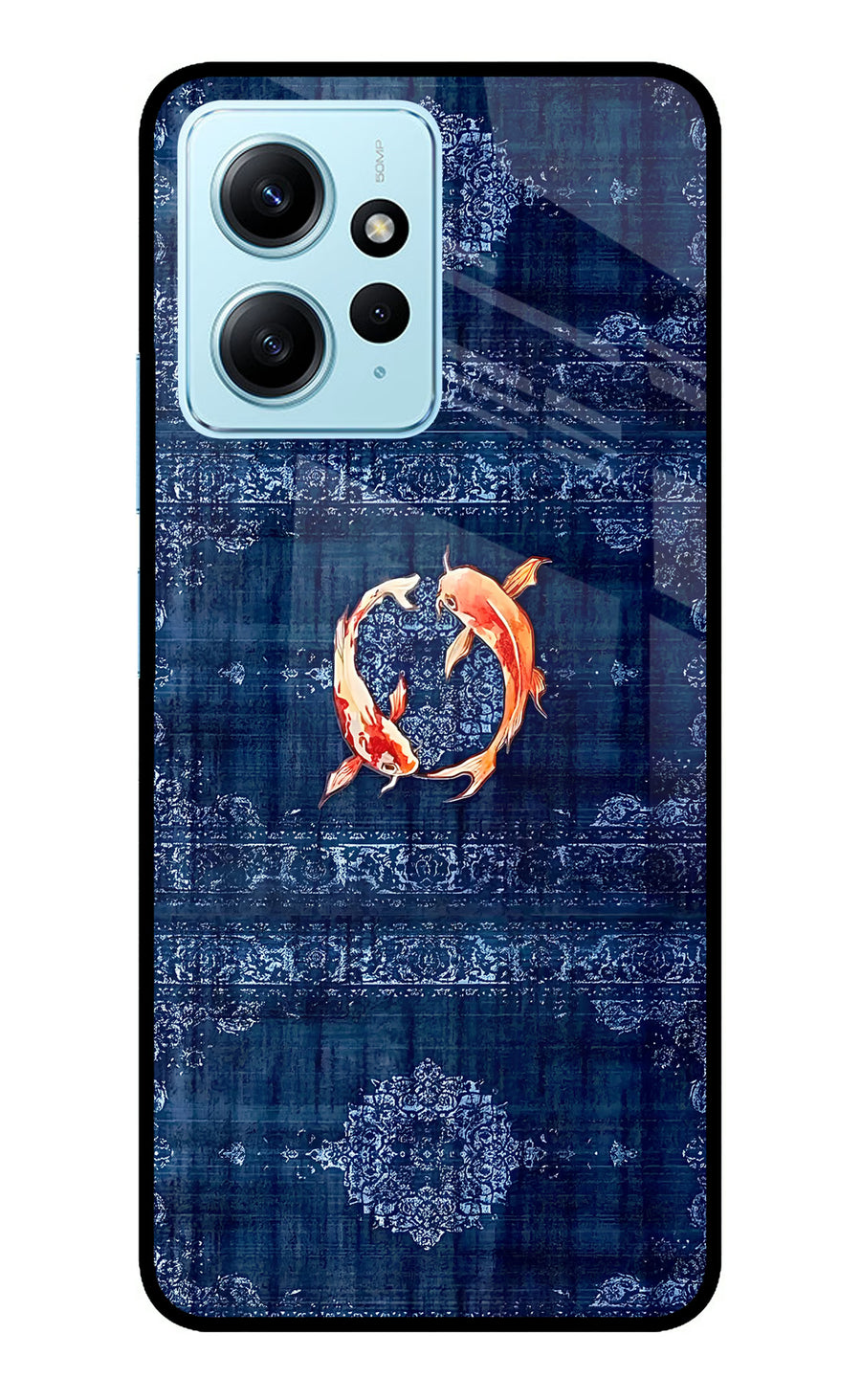 Koi Blue Redmi Note 12 4G Back Cover, Metal case