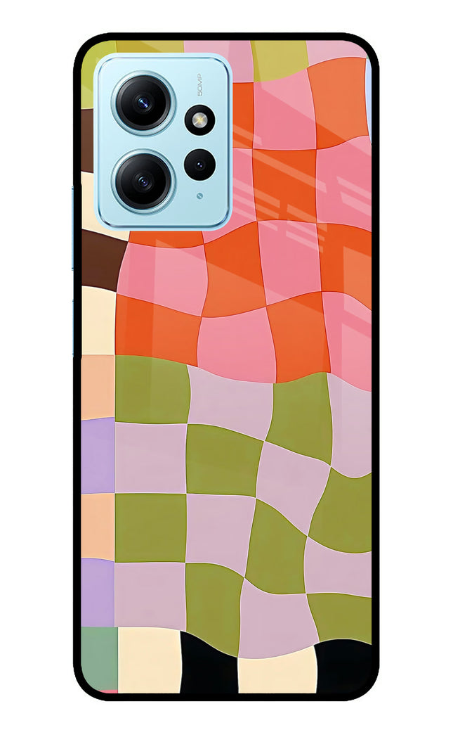 Wavy Grid Redmi Note 12 4G Metal Case Back Cover by Casekaro