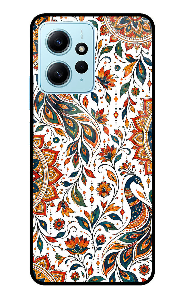 White Mayura Redmi Note 12 4G Metal Case Back Cover by Casekaro