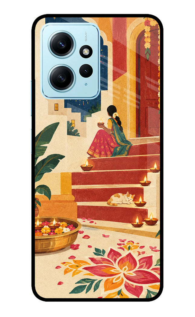 Diwali Rangoli Redmi Note 12 4G Metal Case Back Cover by Casekaro