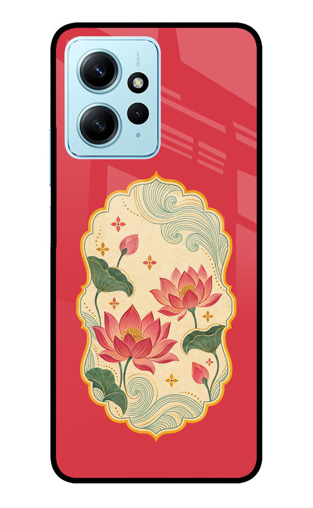 Pink Lotus Redmi Note 12 4G Metal Case Back Cover by Casekaro
