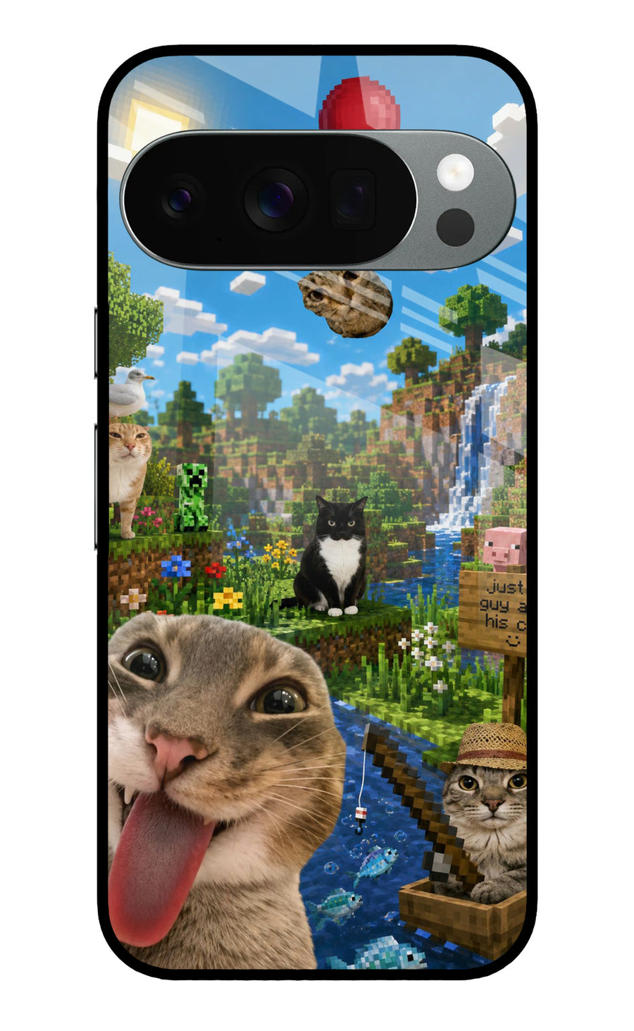 Minecraft Cat Chaos Google Pixel 10 Pro Back Cover, Metal case