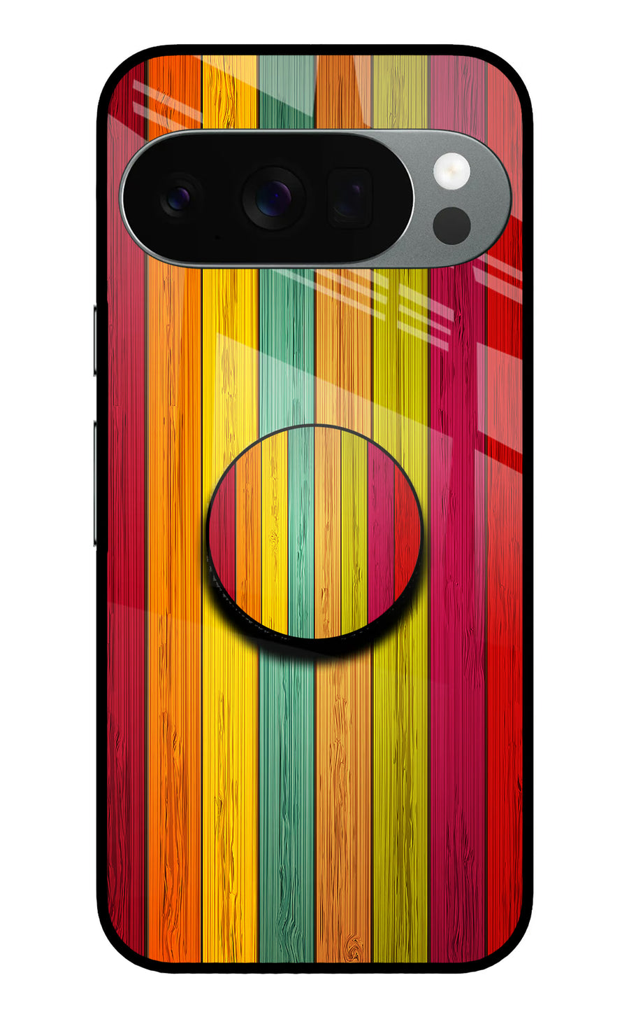 Multicolor Wooden Google Pixel 10 Pro Pop Case, Metal case