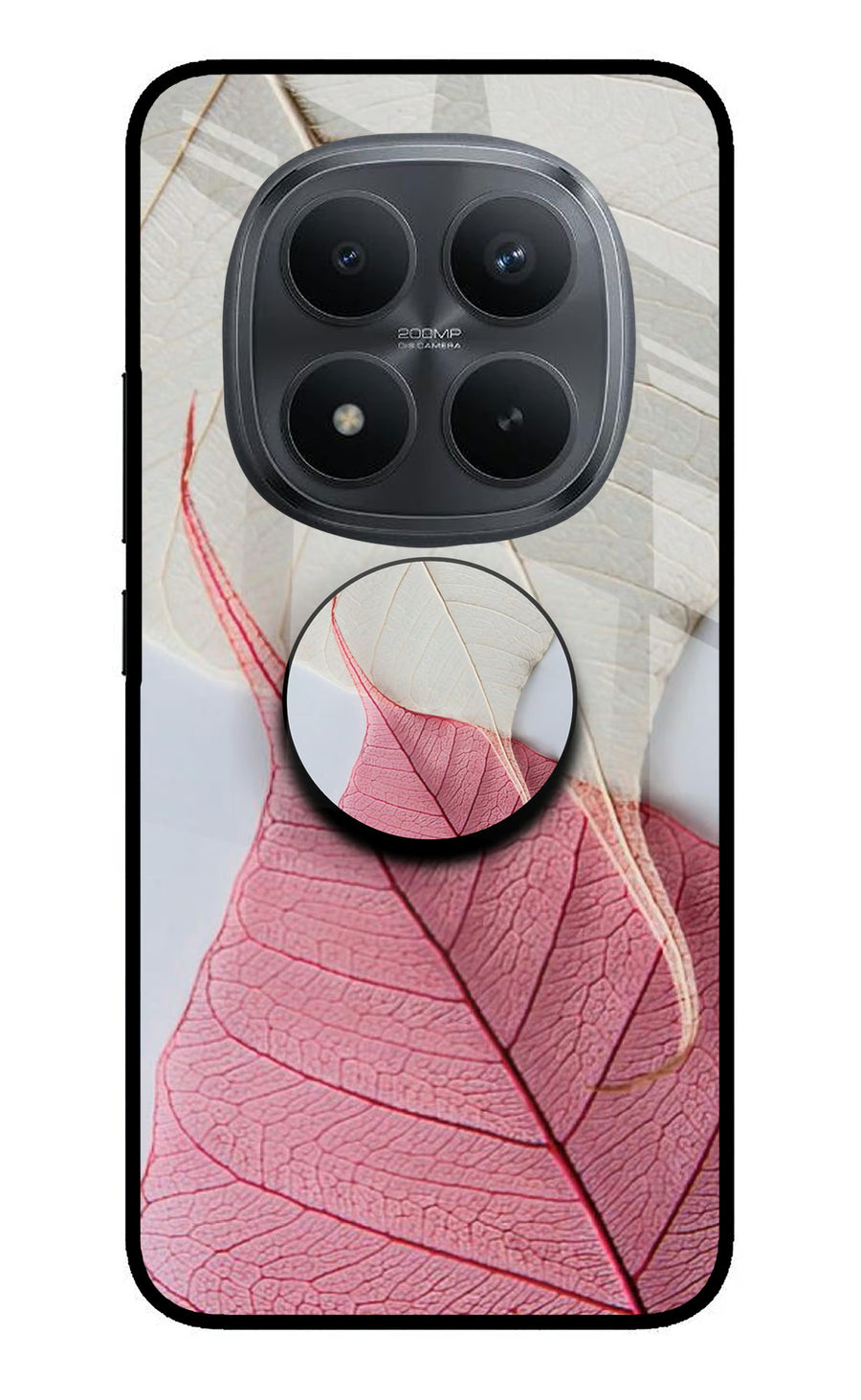 White Pink Leaf Redmi Note 15 Pro+ 5G Pop Case, Metal case