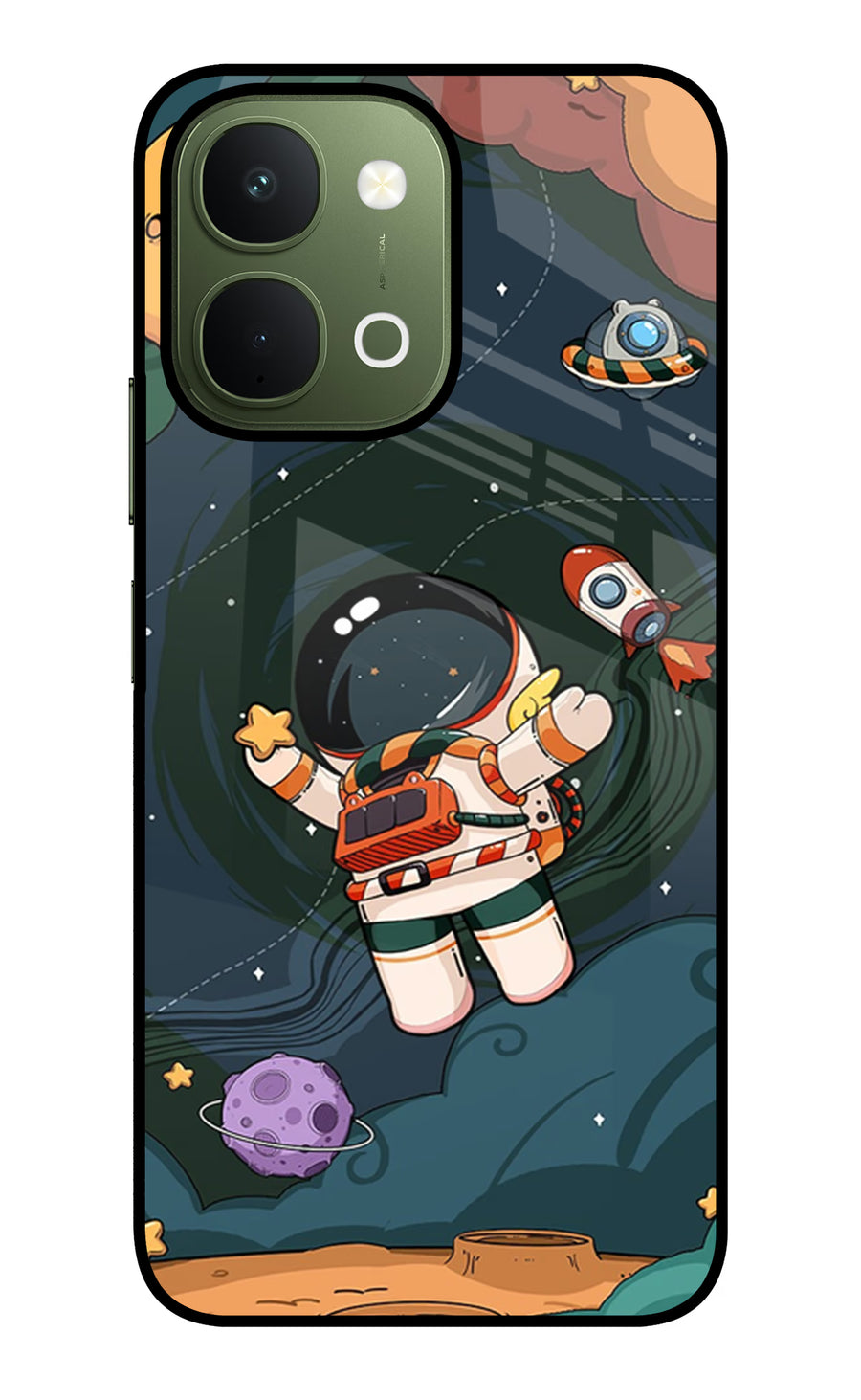 Cartoon Astronaut Vivo T5x 5G Back Cover, Metal case