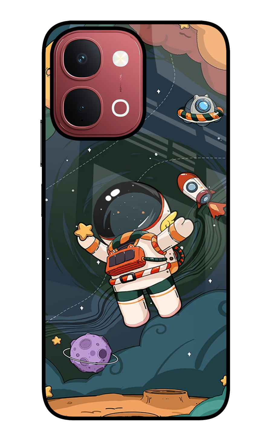 Cartoon Astronaut Vivo Y51 Pro 5G Back Cover, Metal case
