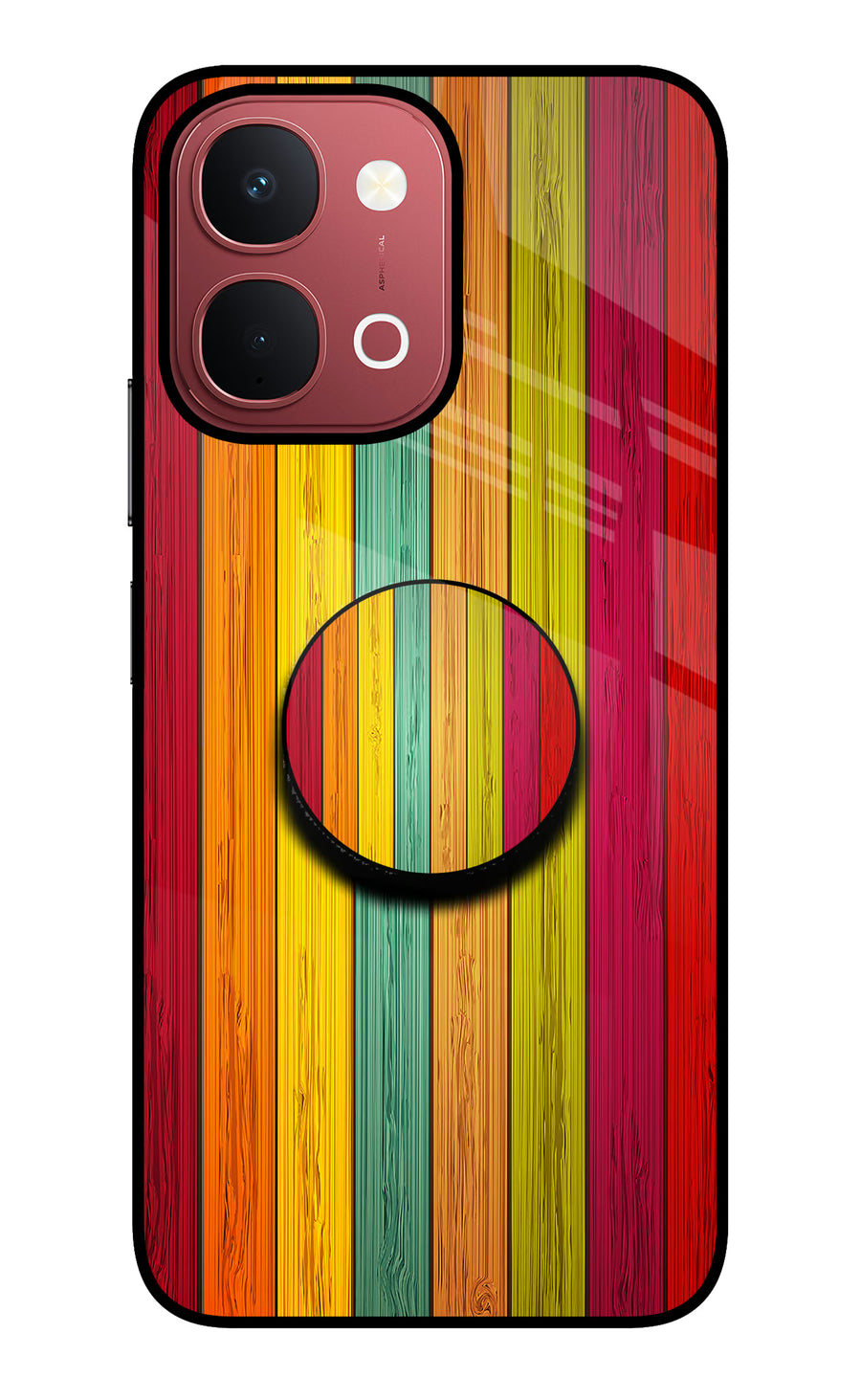 Multicolor Wooden Vivo Y51 Pro 5G Pop Case, Metal case