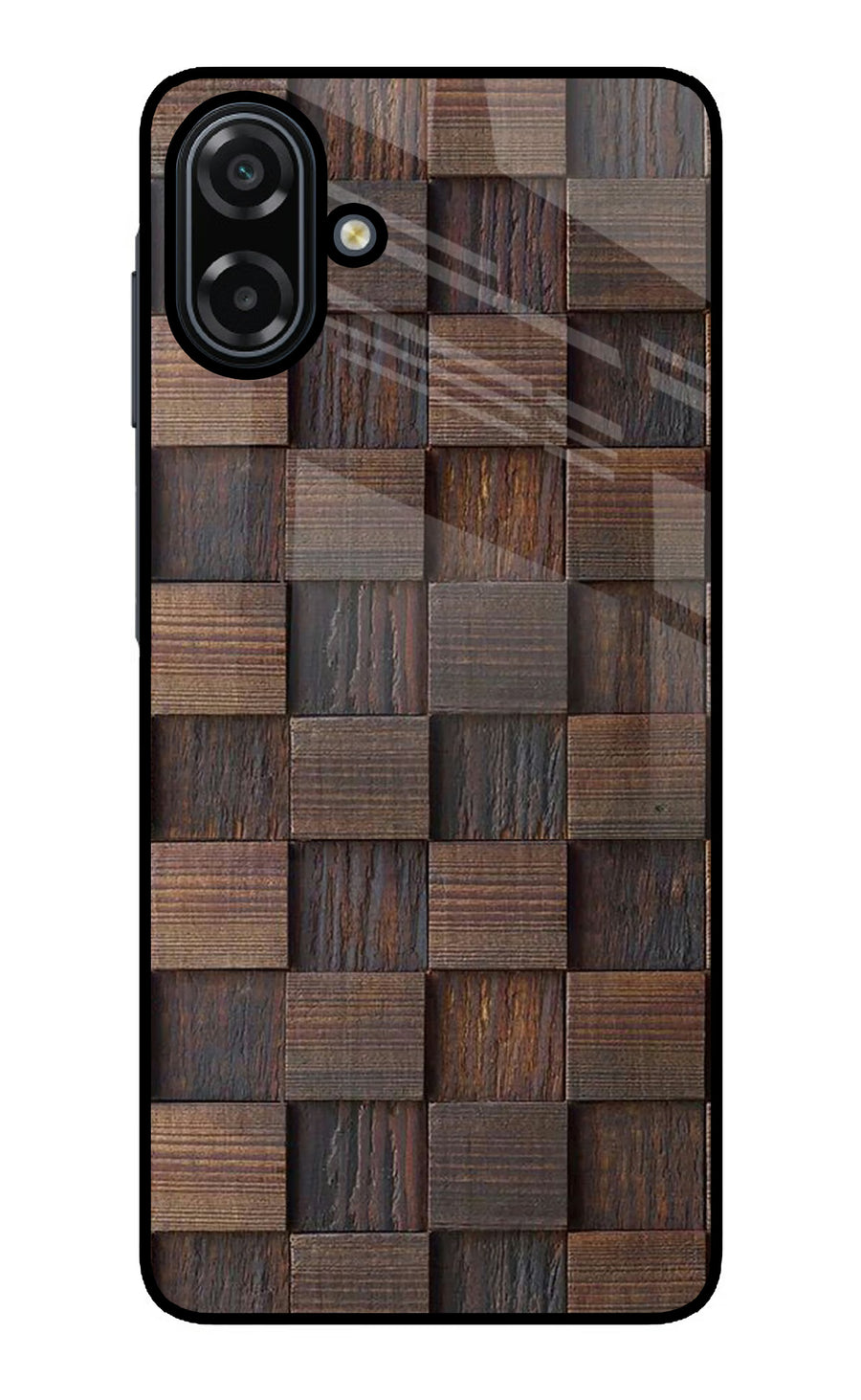 Wooden Cube Design Samsung A07 5G Back Cover, Metal case