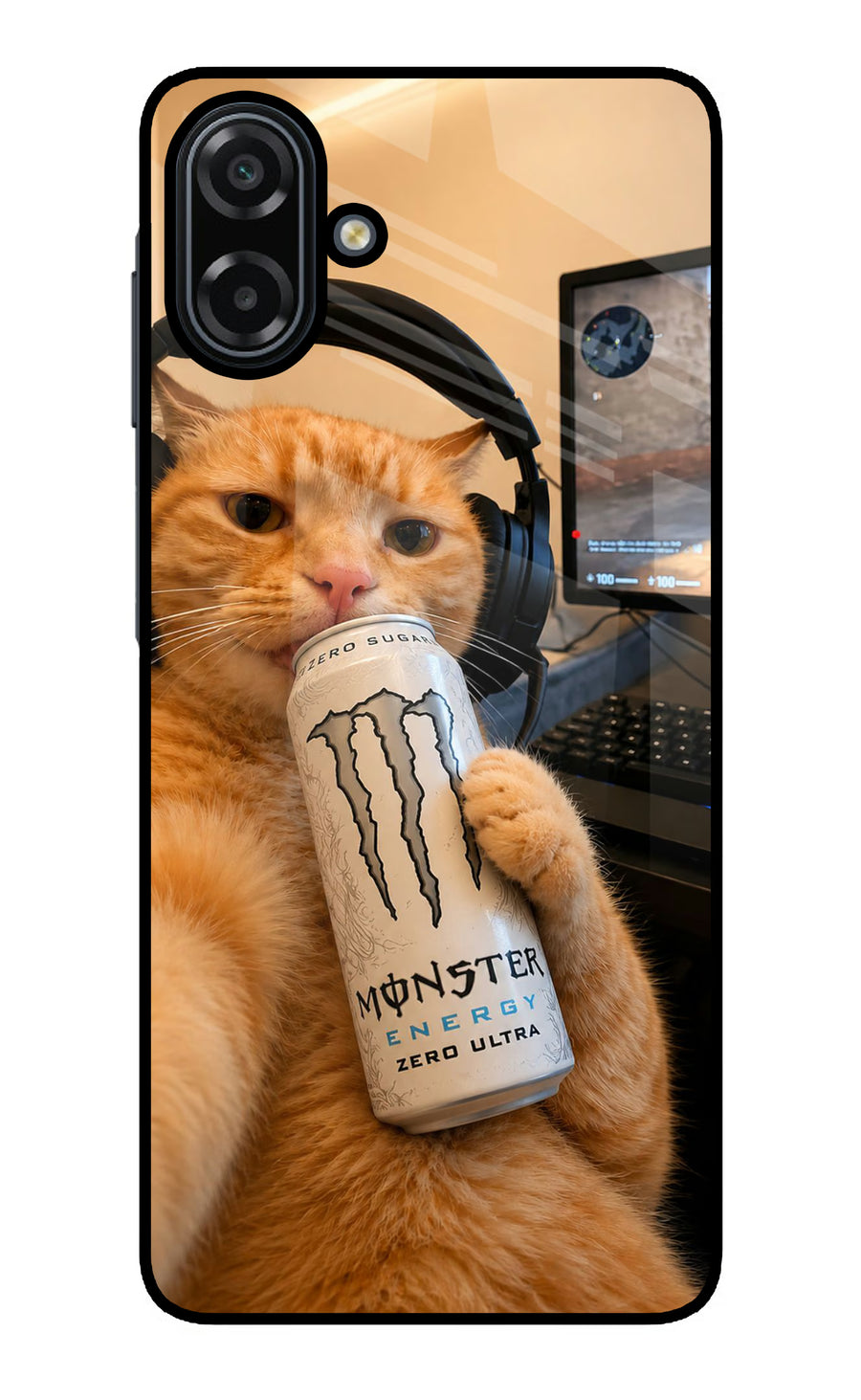 Gamer Cat Energy Samsung A07 5G Back Cover, Metal case