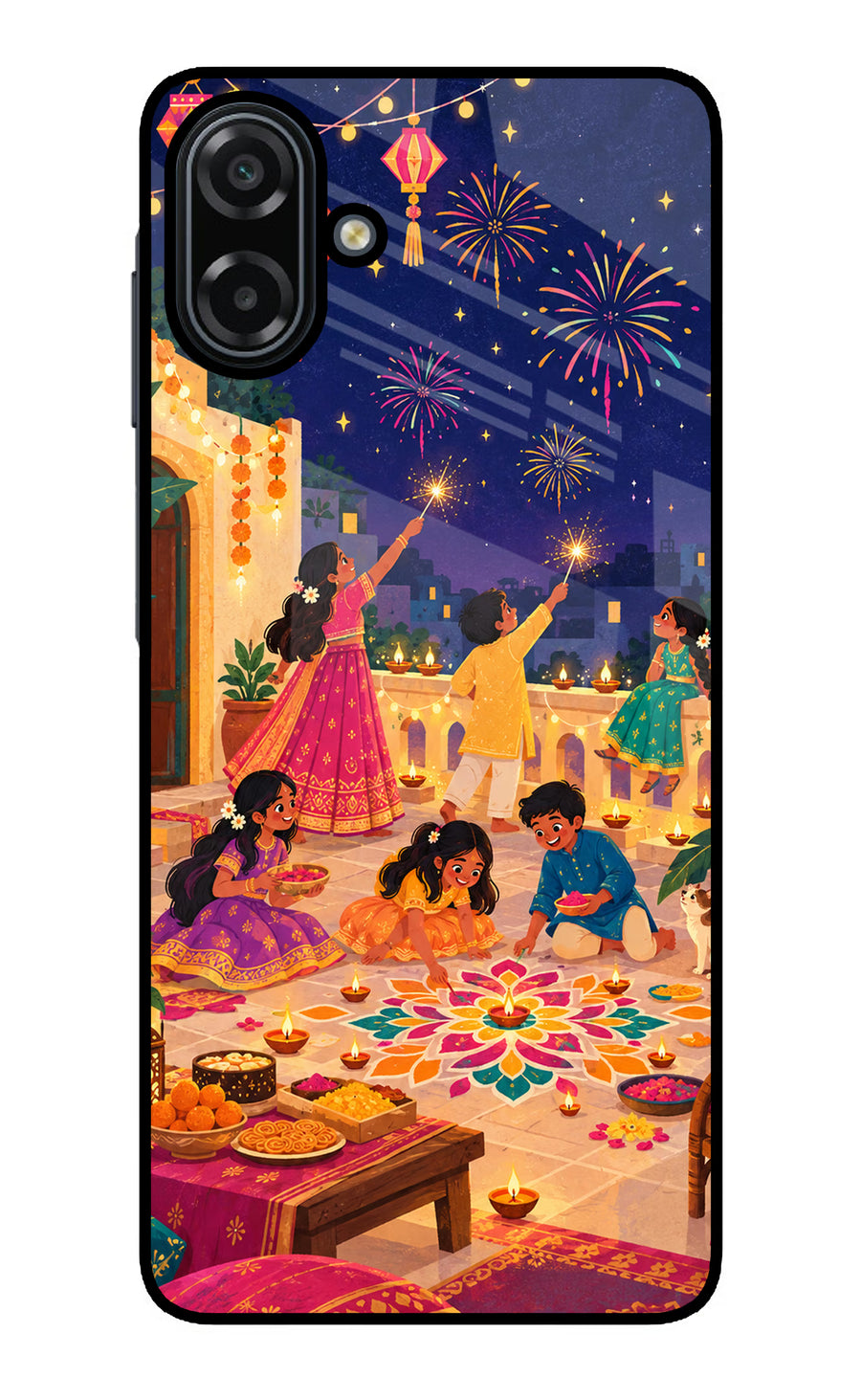 Diwali Night Samsung A07 5G Back Cover, Metal case