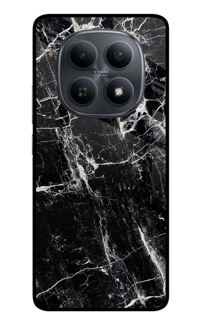 Black Marble Texture Redmi Note 15 5G Metal Case Back Cover by Casekaro