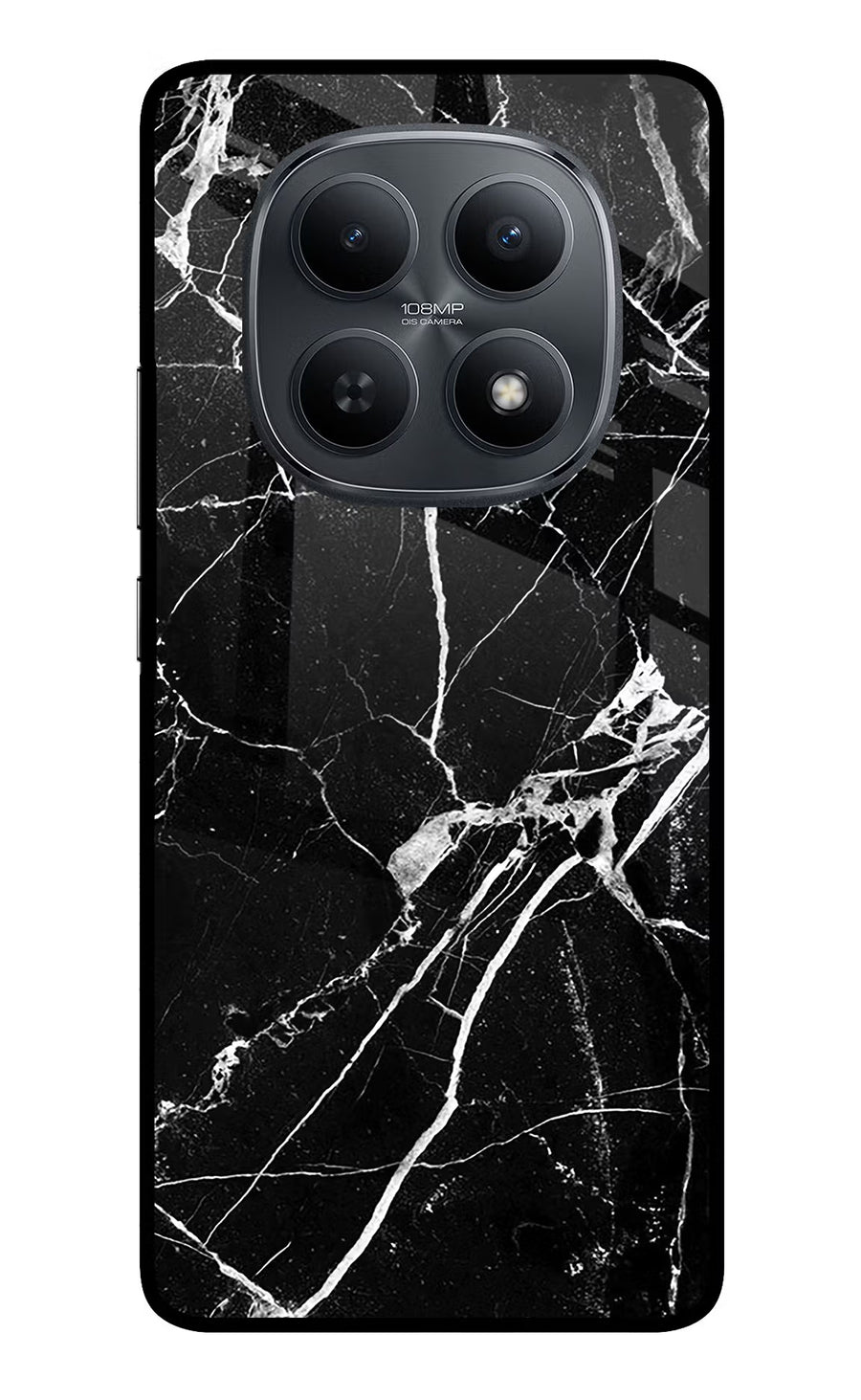 Black Marble Pattern Redmi Note 15 5G Back Cover, Metal case