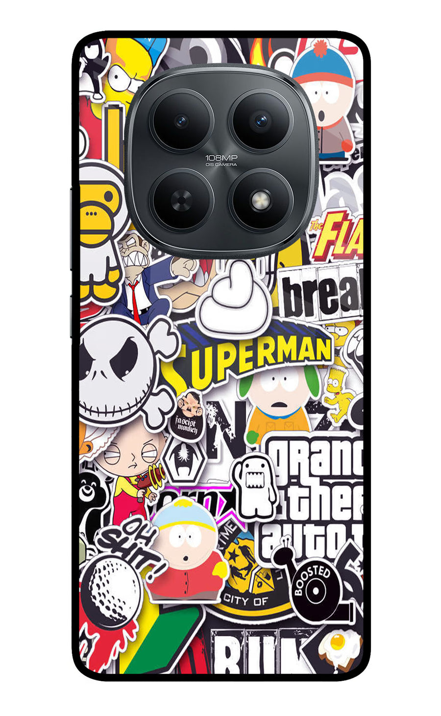 Sticker Bomb Redmi Note 15 5G Back Cover, Metal case