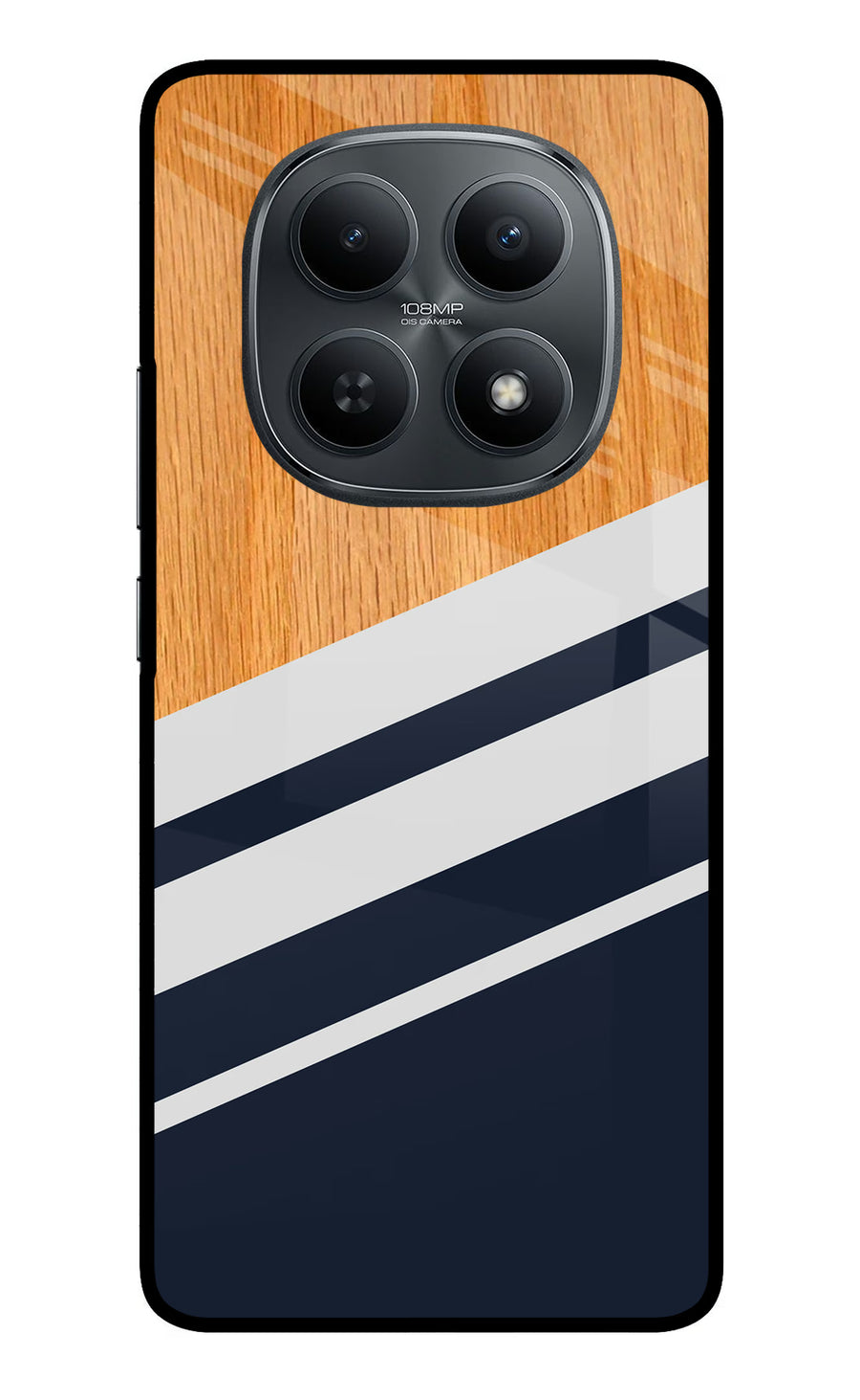 Blue and white wooden Redmi Note 15 5G Back Cover, Metal case