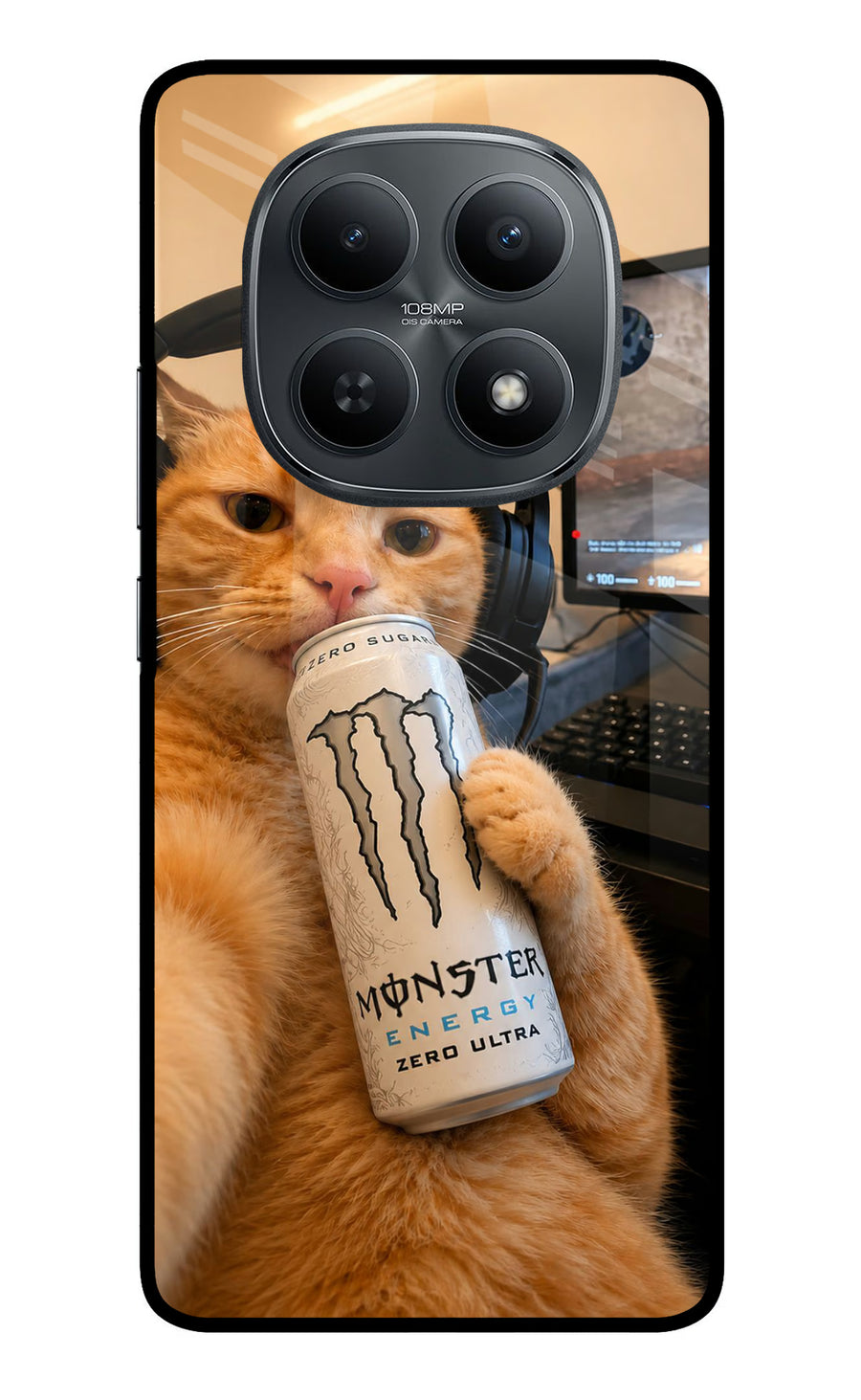 Gamer Cat Energy Redmi Note 15 5G Back Cover, Metal case