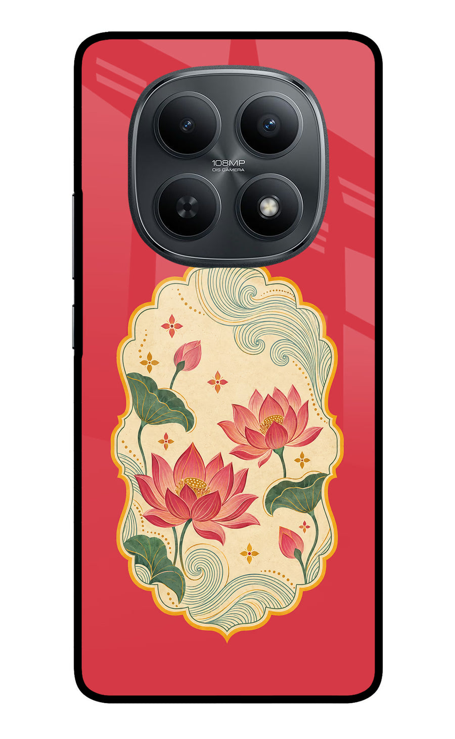 Pink Lotus Redmi Note 15 5G Back Cover, Metal case