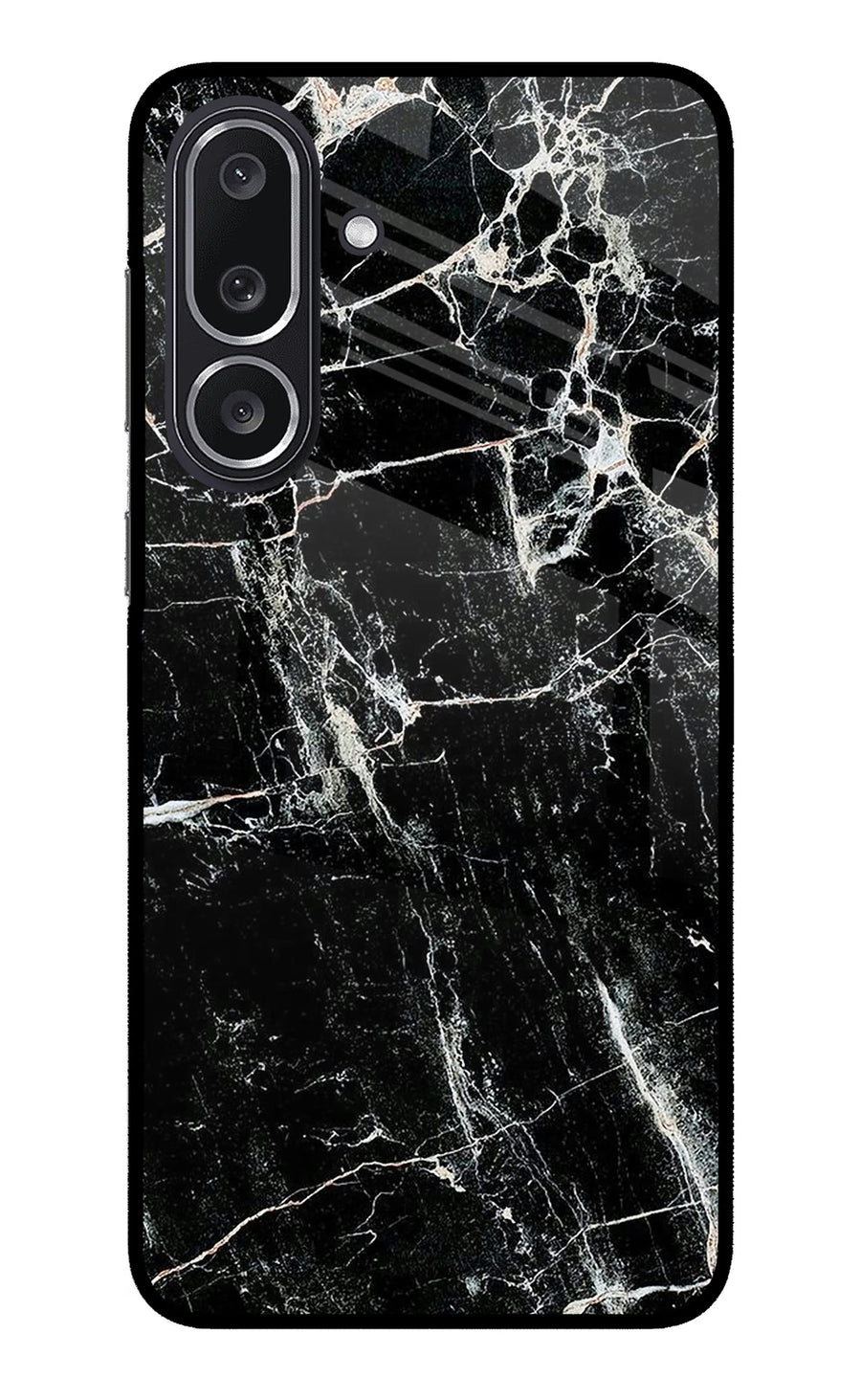 Black Marble Texture Samsung M36 5G Back Cover, Metal case