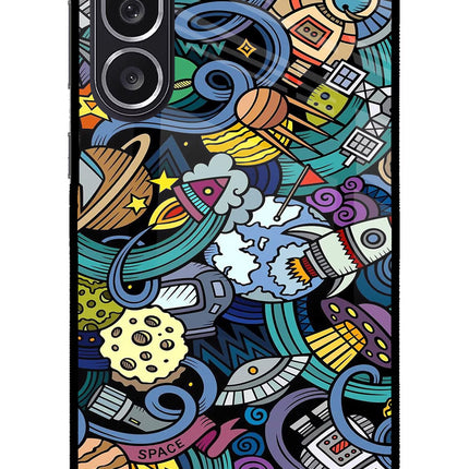 Space Abstract Samsung M36 5G Metal Case Back Cover by Casekaro