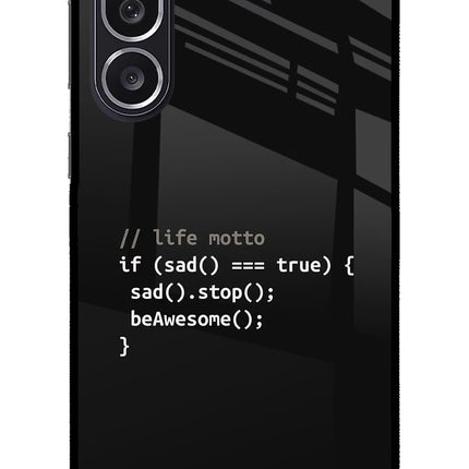Life Motto Code Samsung M36 5G Metal Case Back Cover by Casekaro