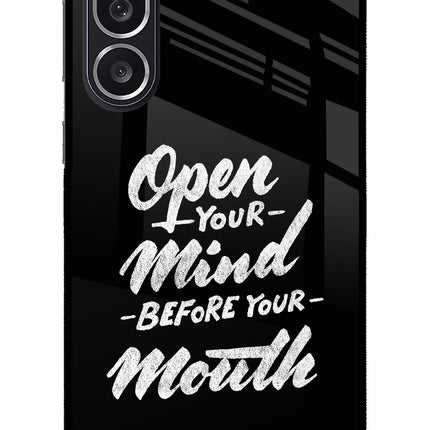 Open Your Mind Before Your Mouth Samsung M36 5G Metal Case Back Cover by Casekaro