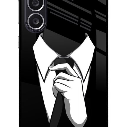 Black Tie Samsung M36 5G Metal Case Back Cover by Casekaro