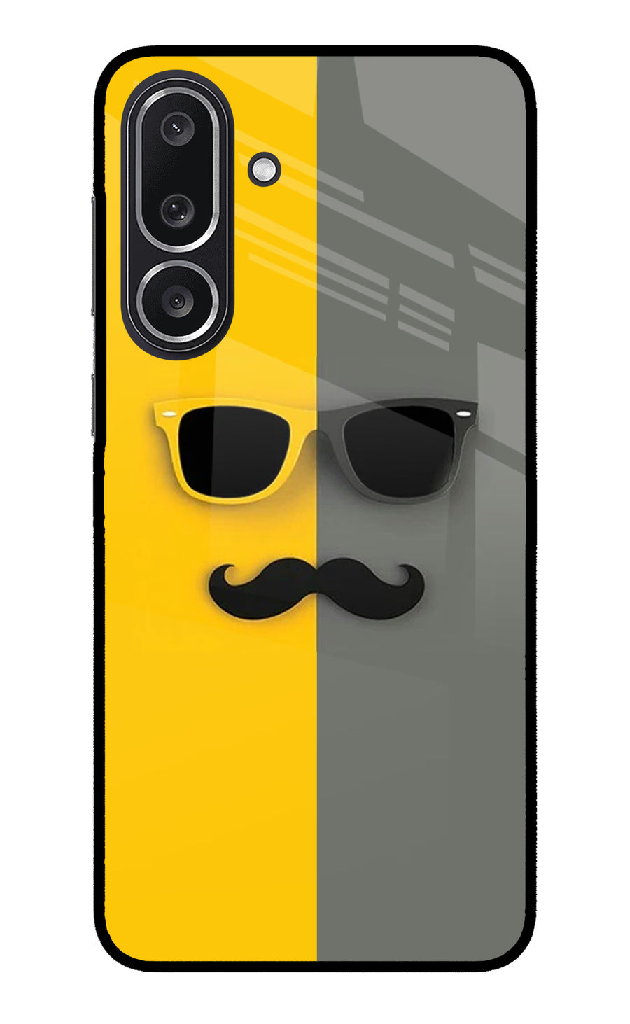 Sunglasses with Mustache Samsung M36 5G Back Cover, Metal case