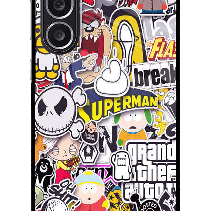 Sticker Bomb Samsung M36 5G Metal Case Back Cover by Casekaro