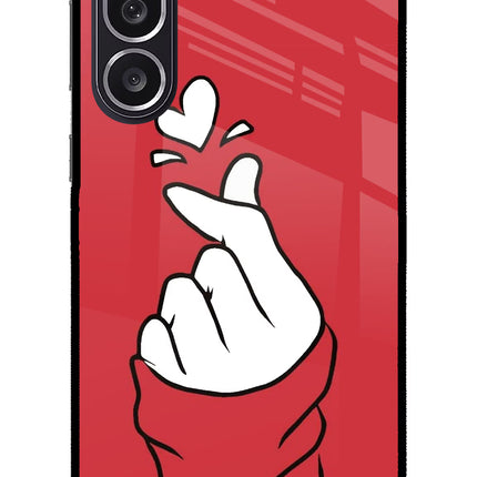 Korean Love Sign Samsung M36 5G Metal Case Back Cover by Casekaro