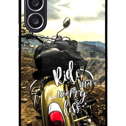Ride More Worry Less Samsung M36 5G Metal Case Back Cover by Casekaro
