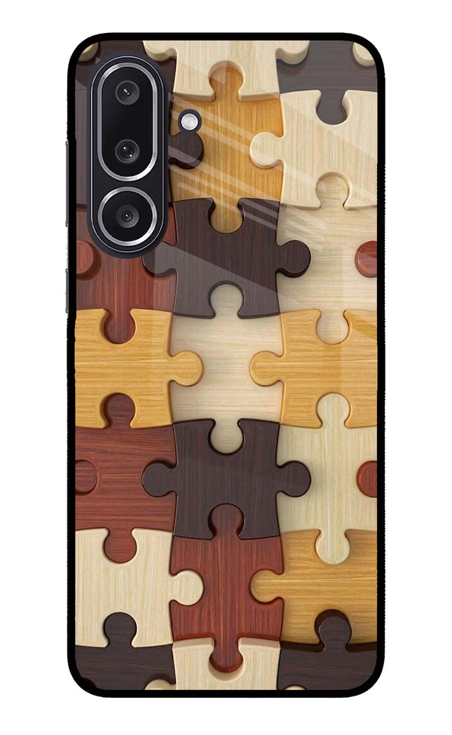 Wooden Puzzle Samsung M36 5G Metal Case Back Cover by Casekaro