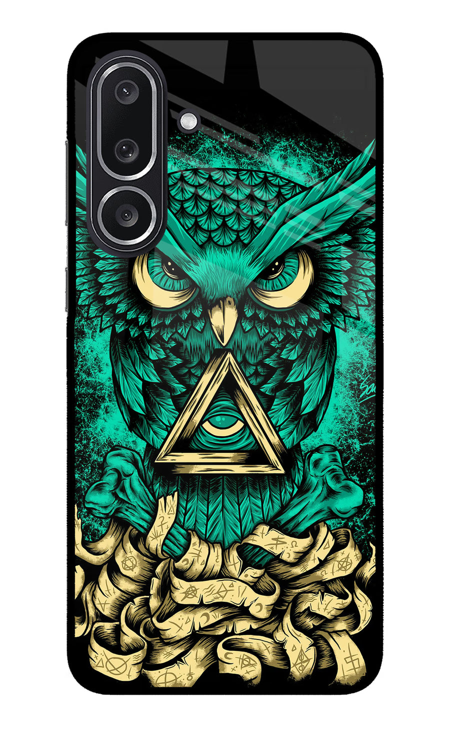 Green Owl Samsung M36 5G Back Cover, Metal case