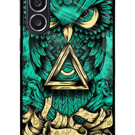 Green Owl Samsung M36 5G Metal Case Back Cover by Casekaro