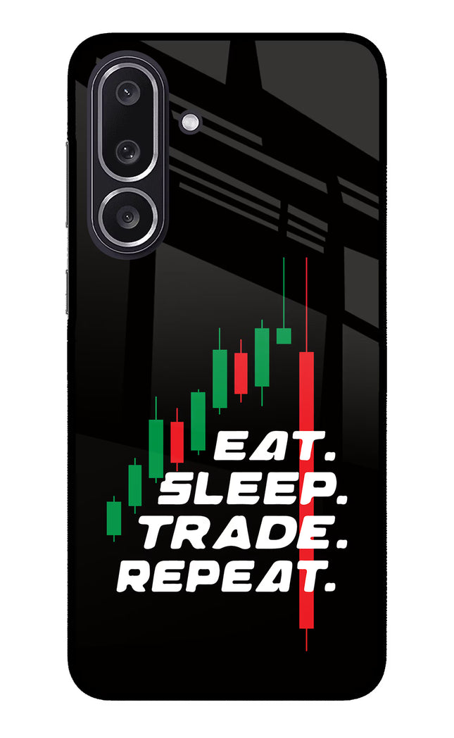 Eat Sleep Trade Repeat Samsung M36 5G Metal Case Back Cover by Casekaro