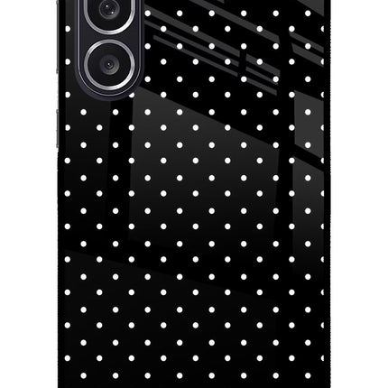 White Dots Samsung M36 5G Metal Case Back Cover by Casekaro