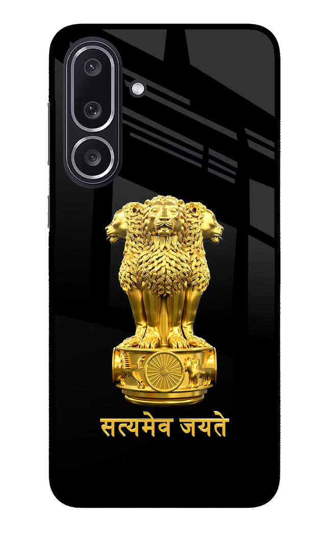 Satyamev Jayate Golden Samsung M36 5G Metal Case Back Cover by Casekaro