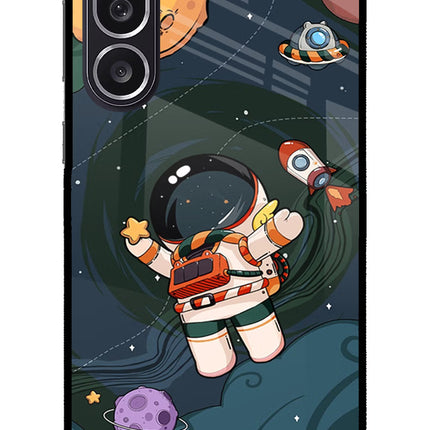 Cartoon Astronaut Samsung M36 5G Metal Case Back Cover by Casekaro