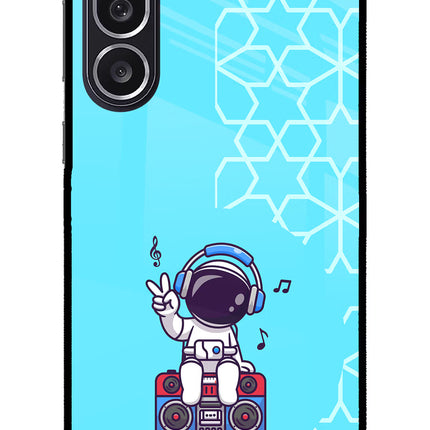 Cute Astronaut Chilling Samsung M36 5G Metal Case Back Cover by Casekaro