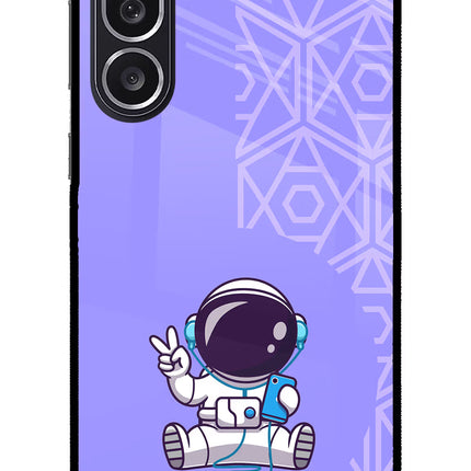 Cute Astronaut Chilling Samsung M36 5G Metal Case Back Cover by Casekaro