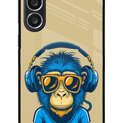 Monkey Headphone Samsung M36 5G Metal Case Back Cover by Casekaro