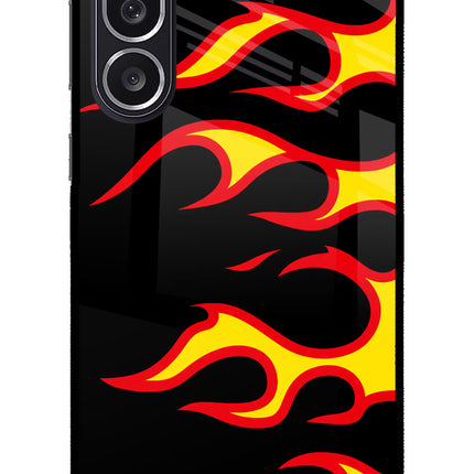 Side Sweep Flames Samsung M36 5G Metal Case Back Cover by Casekaro