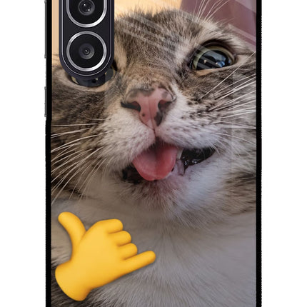 Silly Cat Call Samsung M36 5G Metal Case Back Cover by Casekaro