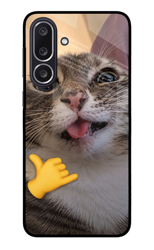Silly Cat Call Samsung M36 5G Metal Case Back Cover by Casekaro